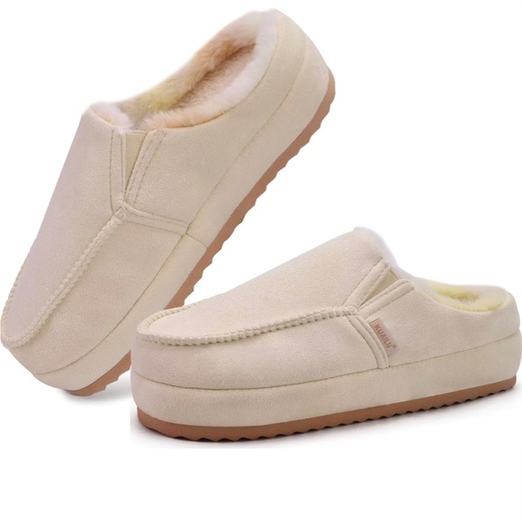 Kuailu Shoes - NWOT KuaiLu Womens Clog Slippers Tan Suede Plush Lined Size 9